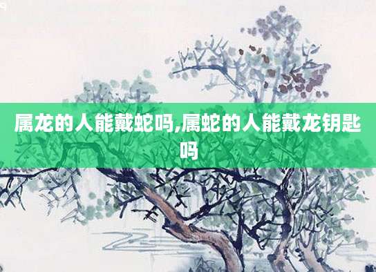 属龙的人能戴蛇吗,属蛇的人能戴龙钥匙吗