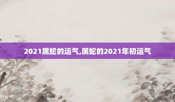 2021属蛇的运气,属蛇的2021年初运气