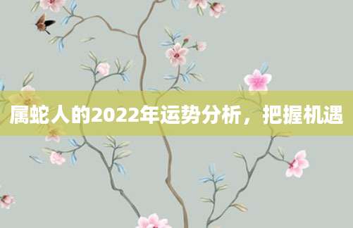 属蛇人的2022年运势分析，把握机遇